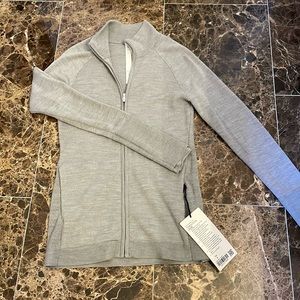 lululemon athletica Light Gray Full‑Zip Knit Jacket